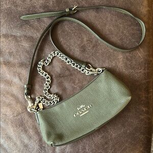 Coach Charlotte Leather Shoulder Bag with Chain Strap